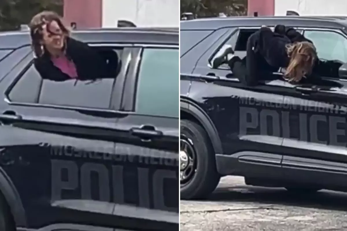 Elleri kelepçeli halde polis aracından böyle firar etti