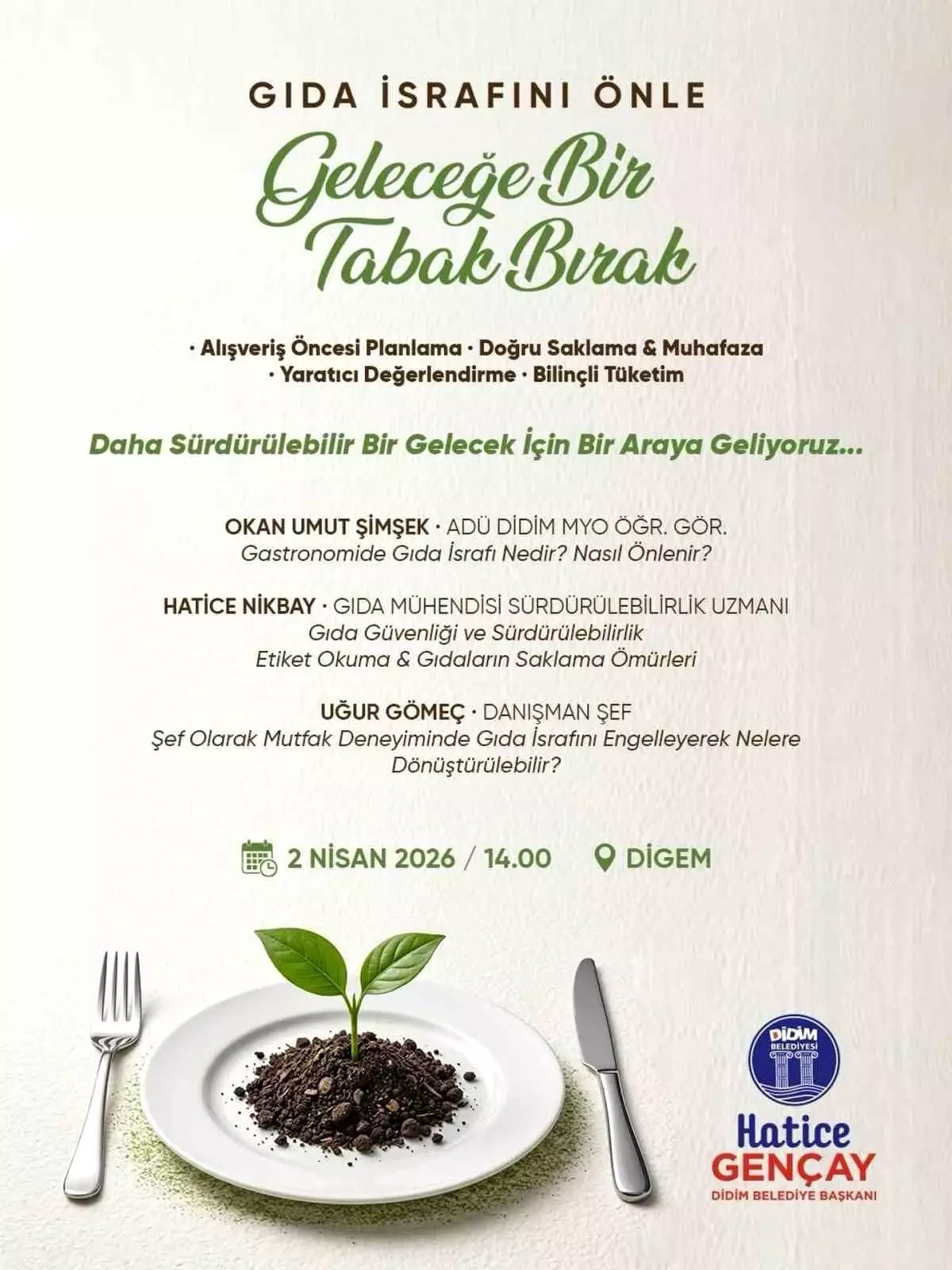 İsrafa \'dur\' demek için uzmanlar Didim\'de buluşacak