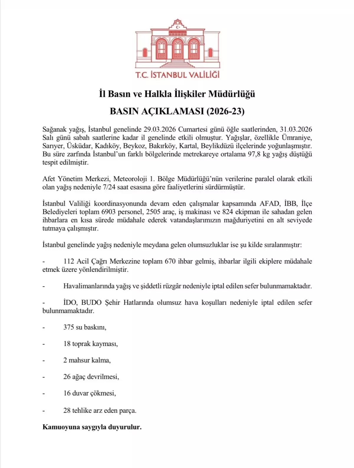 İstanbul\'da Sağanak Yağış Felaketi