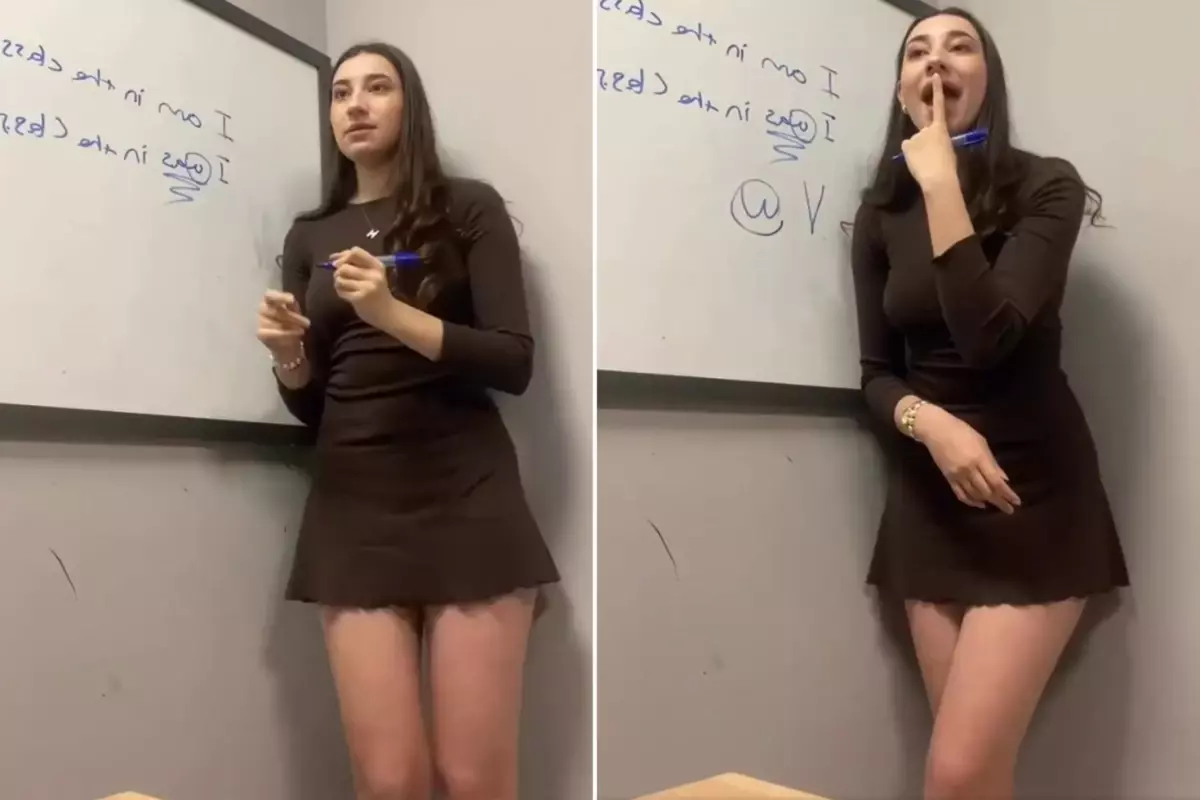 Genç öğretmen anlattığı konuyla değil kıyafetiyle gündem oldu