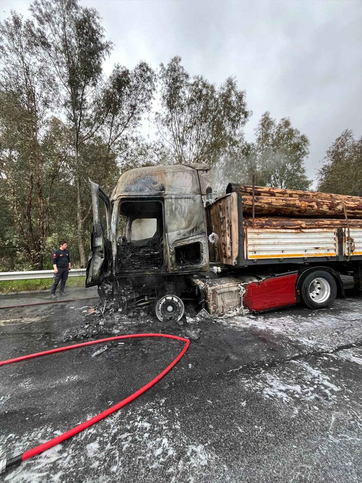 Aydın\'da Tırda Yangın Çıktı