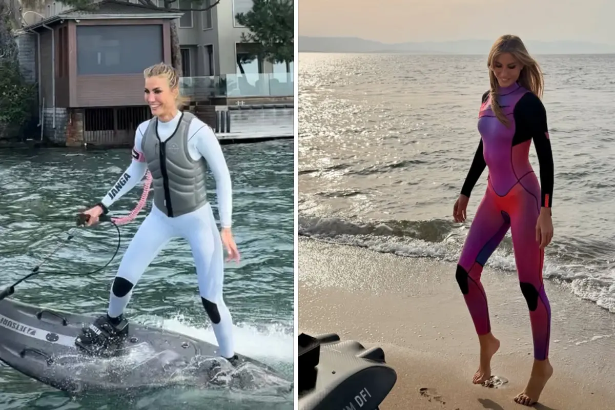 Çağla Şıkel\'den cesaret isteyen spor! Suyun üzerinde adeta şov yaptı