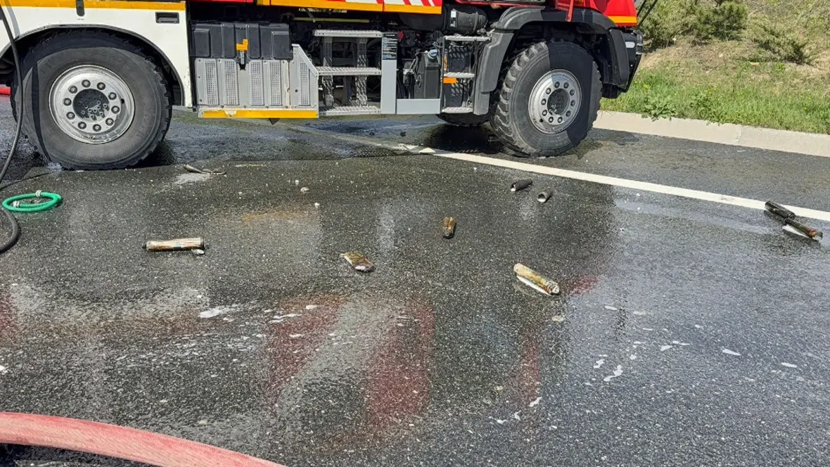 Kuzey Marmara Otoyolu\'nda TIR Yangını