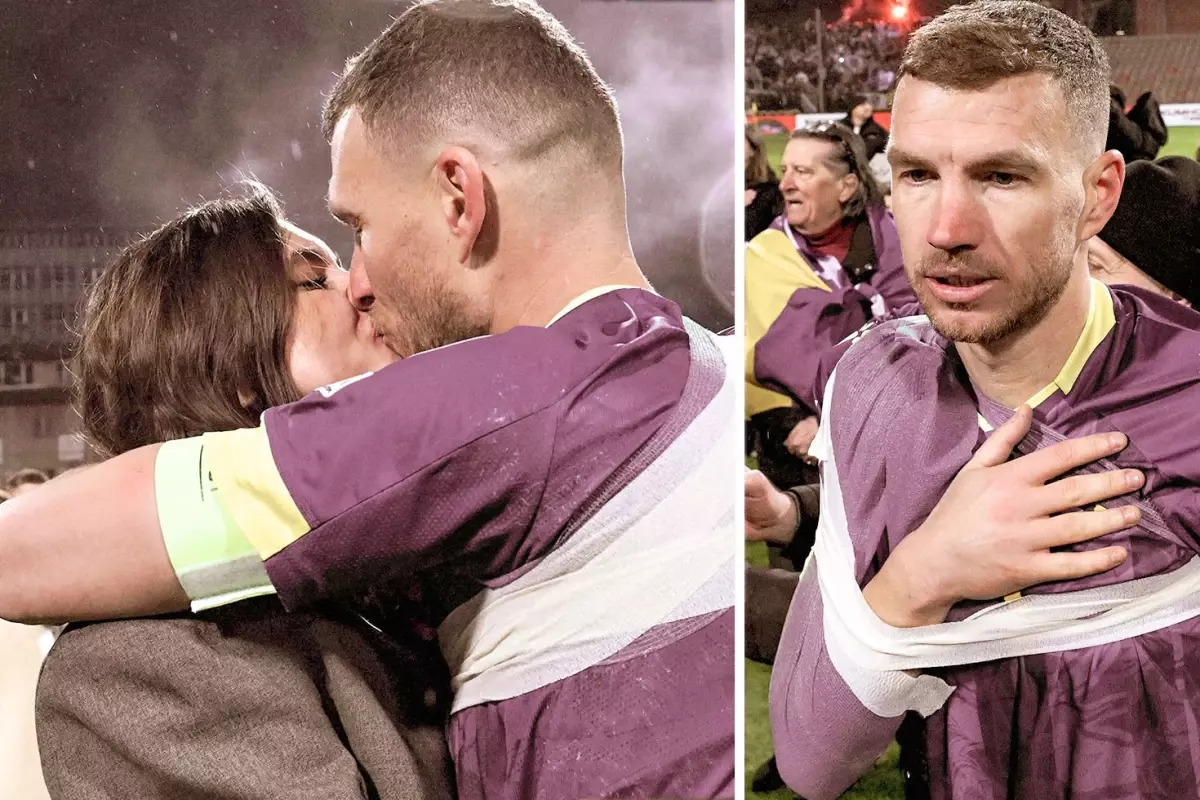 Dzeko antrenörünün eşini dudaktan mı öptü? Viral olan karenin aslı başka çıktı