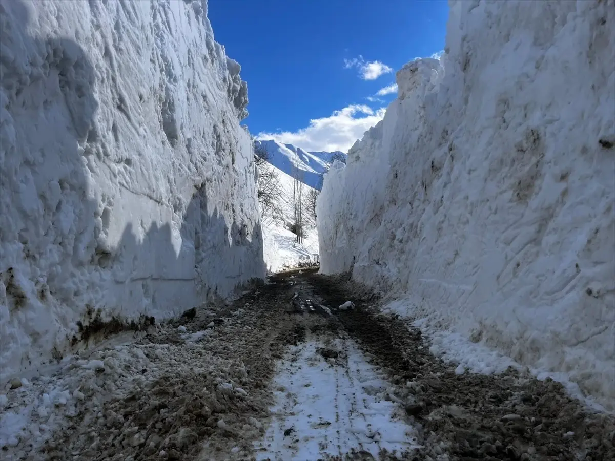 Yüksekova\'da Köy Yolu Açma Çalışmaları Devam Ediyor
