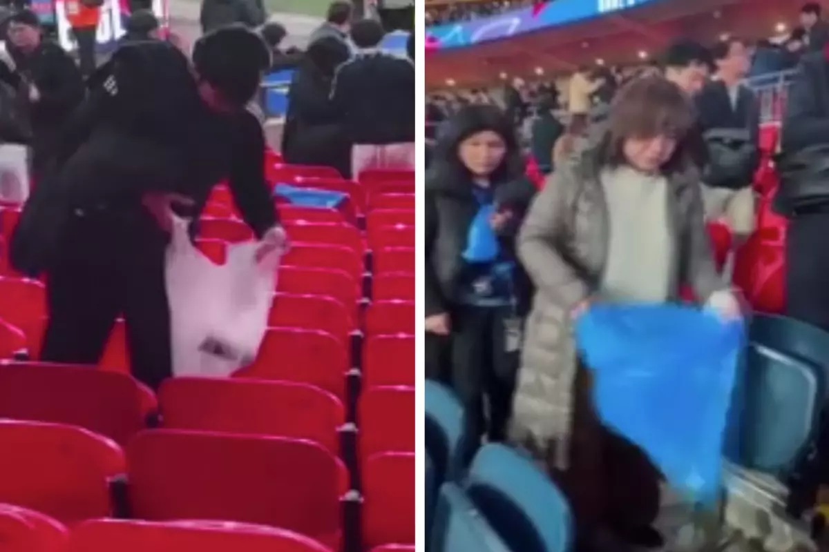 Japon taraftarlar, dünyaya örnek olmaya devam ediyor