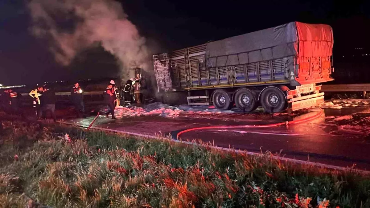 Karacabey\'de Tır Yangını Paniği