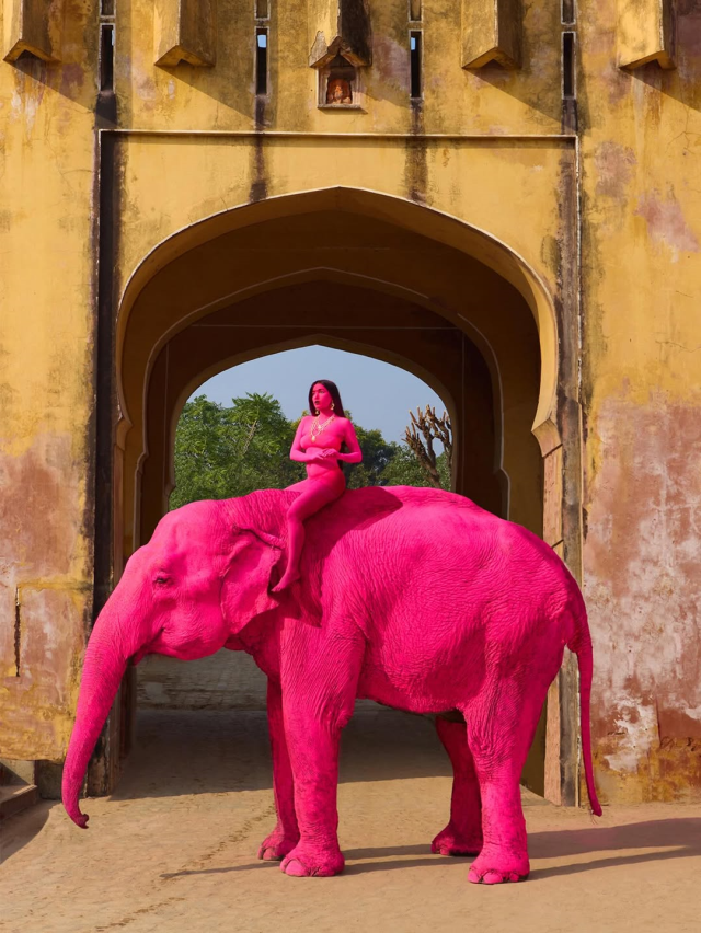 Fotoğraf çekimi için pembeye boyanan fil öldü: Dünya ayağa kalktı