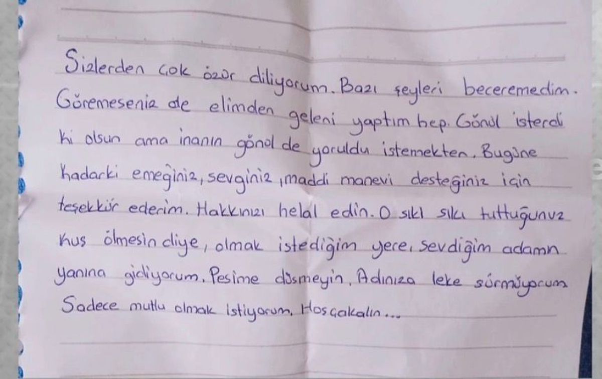 Kayıp olarak aranan Seda, ailesine mektup bırakmış: Peşime düşmeyin