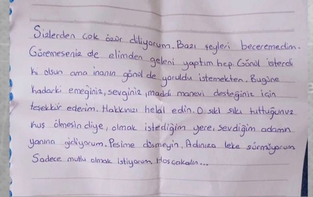 Kayıp olarak aranan Seda, ailesine mektup bırakmış: Peşime düşmeyin