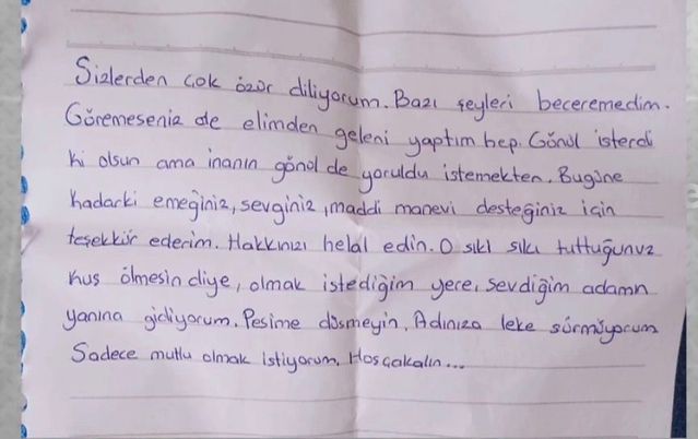 Kayıp olarak aranan Seda, ailesine mektup bırakmış: Peşime düşmeyin