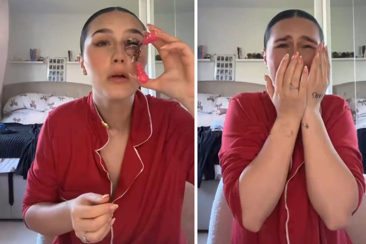Makyaj videoları çekerken kirpiklerini kaybetti