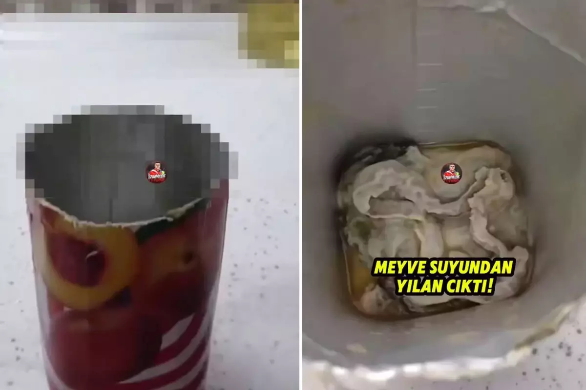 Türkiye\'nin ünlü meyve suyu markasının içinden çıkanı görünce şoke oldu