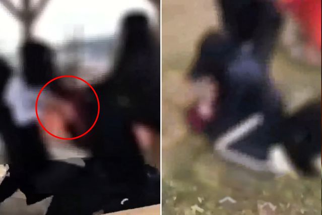 Kız çocuğunu başörtüsünden tutup defalarca yere vurdular! Bu gençlik nereye gidiyor