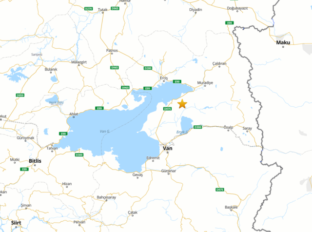 Van'da 5,2 büyüklüğünde deprem