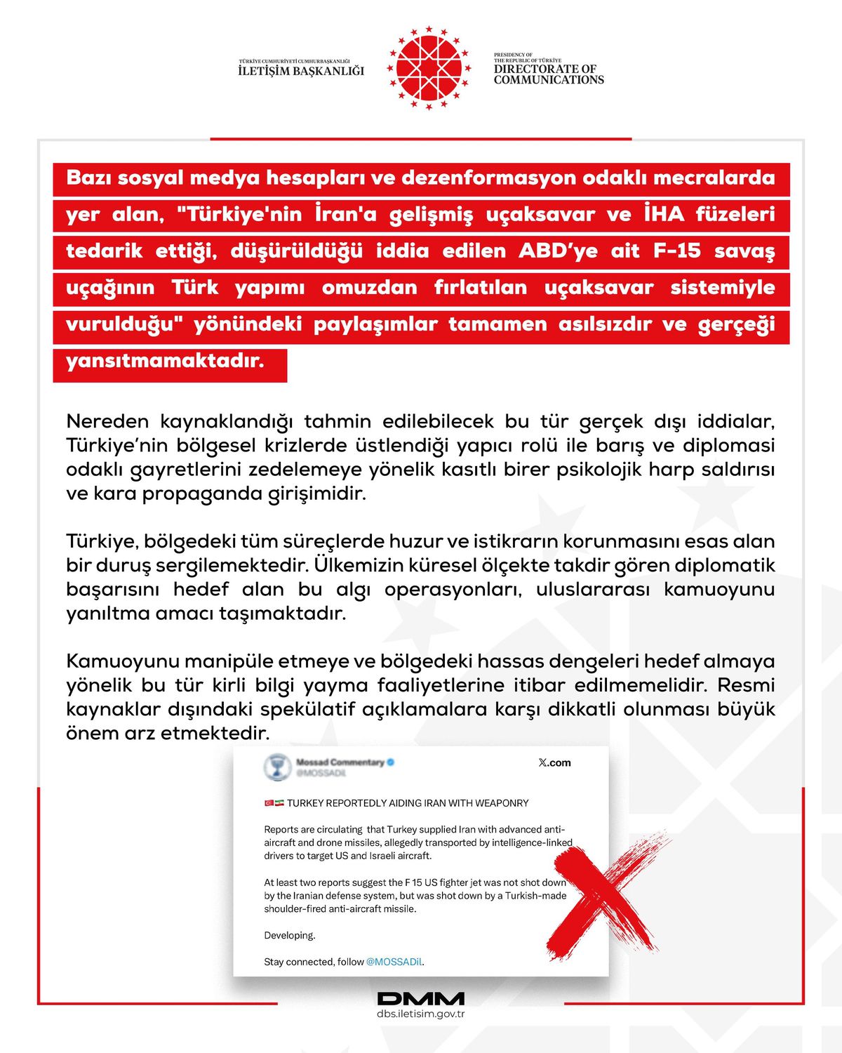 DMM\'den Dezenformasyon Açıklaması