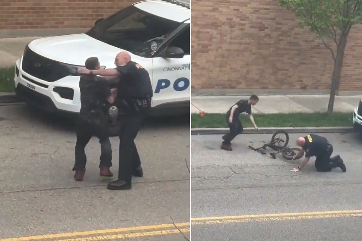 Polisle boğuşup bisikletini alarak olay yerinden kaçtı