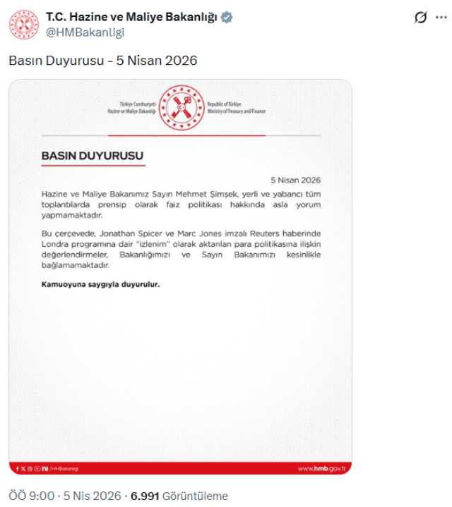 Reuters haberi tartışma yarattı! Bakanlık ve <a class='keyword-sd' href='/merkez-bankasi/' title='Merkez Bankası'>Merkez Bankası</a>'ndan art arda açıklamalar