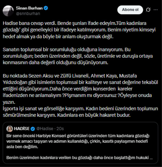 Sinan Burhan Hadise için kullandığı sözlere açıklık getirdi: Kadınlara en büyük hakaret budur