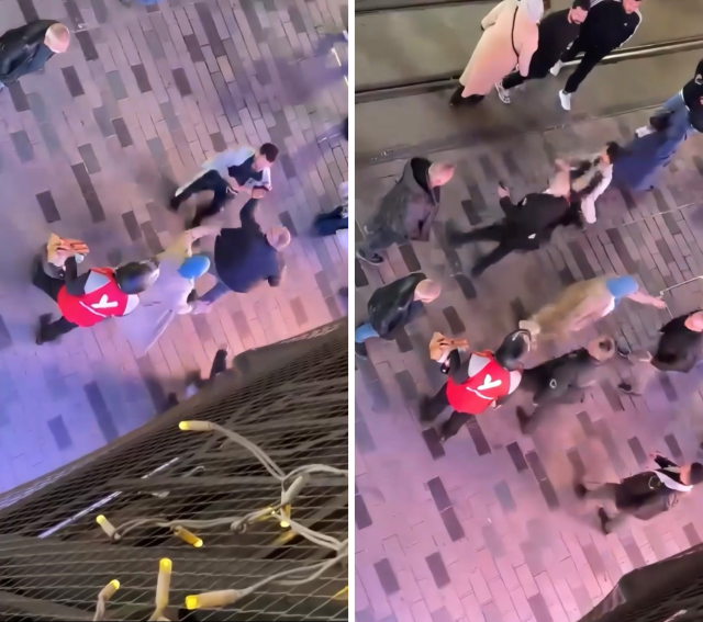 Taksim'de feci kavga! Teyze de dahil olunca ortalık iyice karıştı