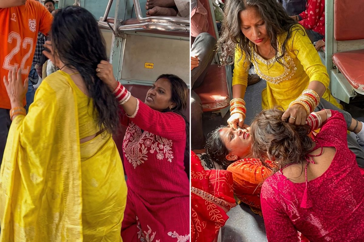 Eşinin kendisini aldattığını fark edince treni birbirine kattı