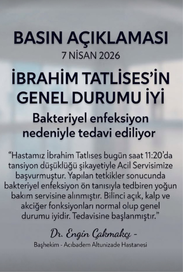 İbrahim Tatlıses'in sağlık durumuyla ilgili açıklama