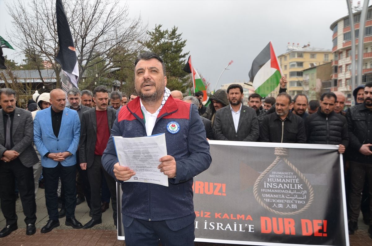 Muş\'ta İsrail\'e Protesto