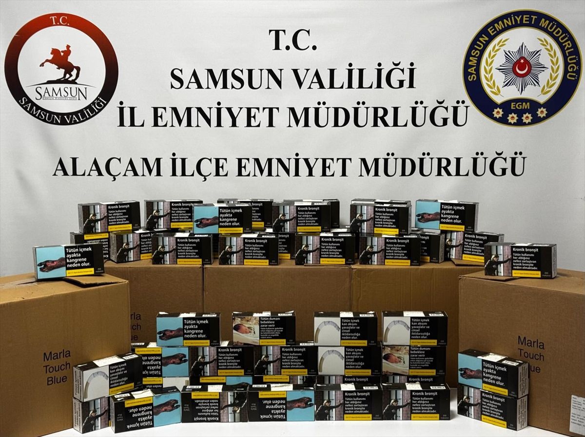 Alaçam\'da Kaçak Makaron Operasyonu