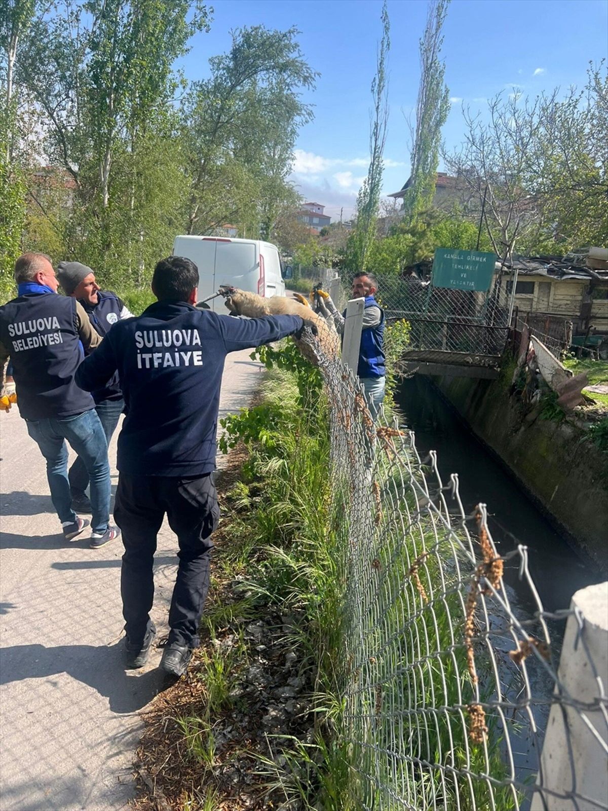 Köpek, Sulama Kanalından İtfaiye Tarafından Kurtarıldı