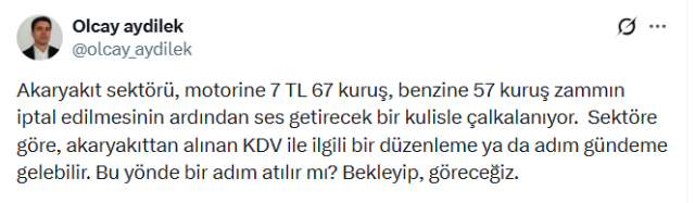 Zam iptali sonrası gündemde! Akaryakıt için yeni düzenleme sinyali