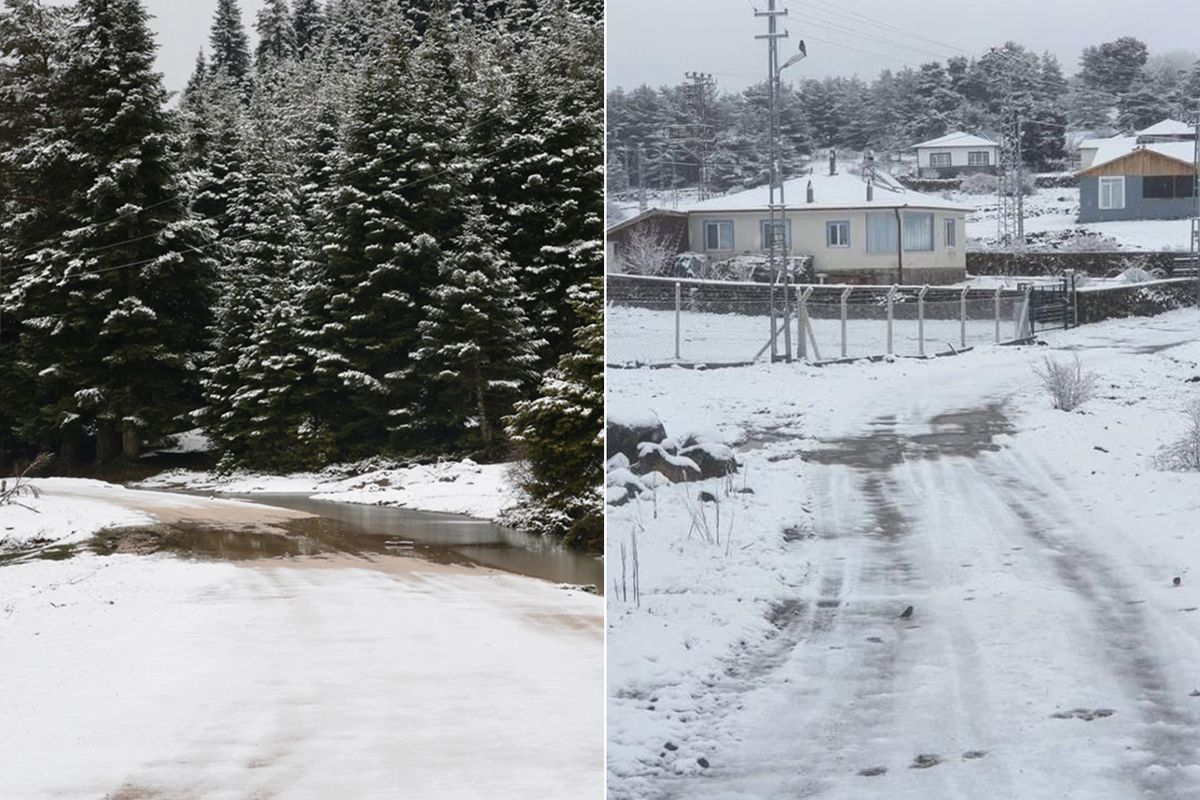 Baharı beklerken 5 ile lapa lapa kar yağdı