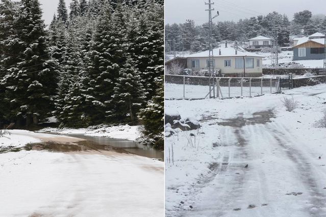 Baharı beklerken 5 ile lapa lapa kar yağdı