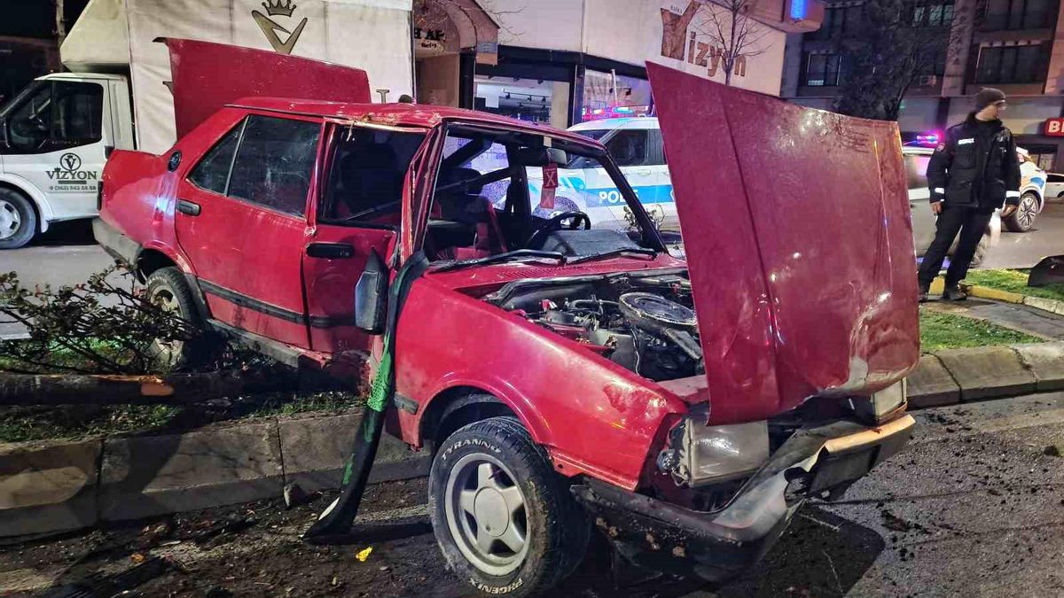 Bafra\'da Kaza: Ağaç Otomobilin Üzerine Düştü