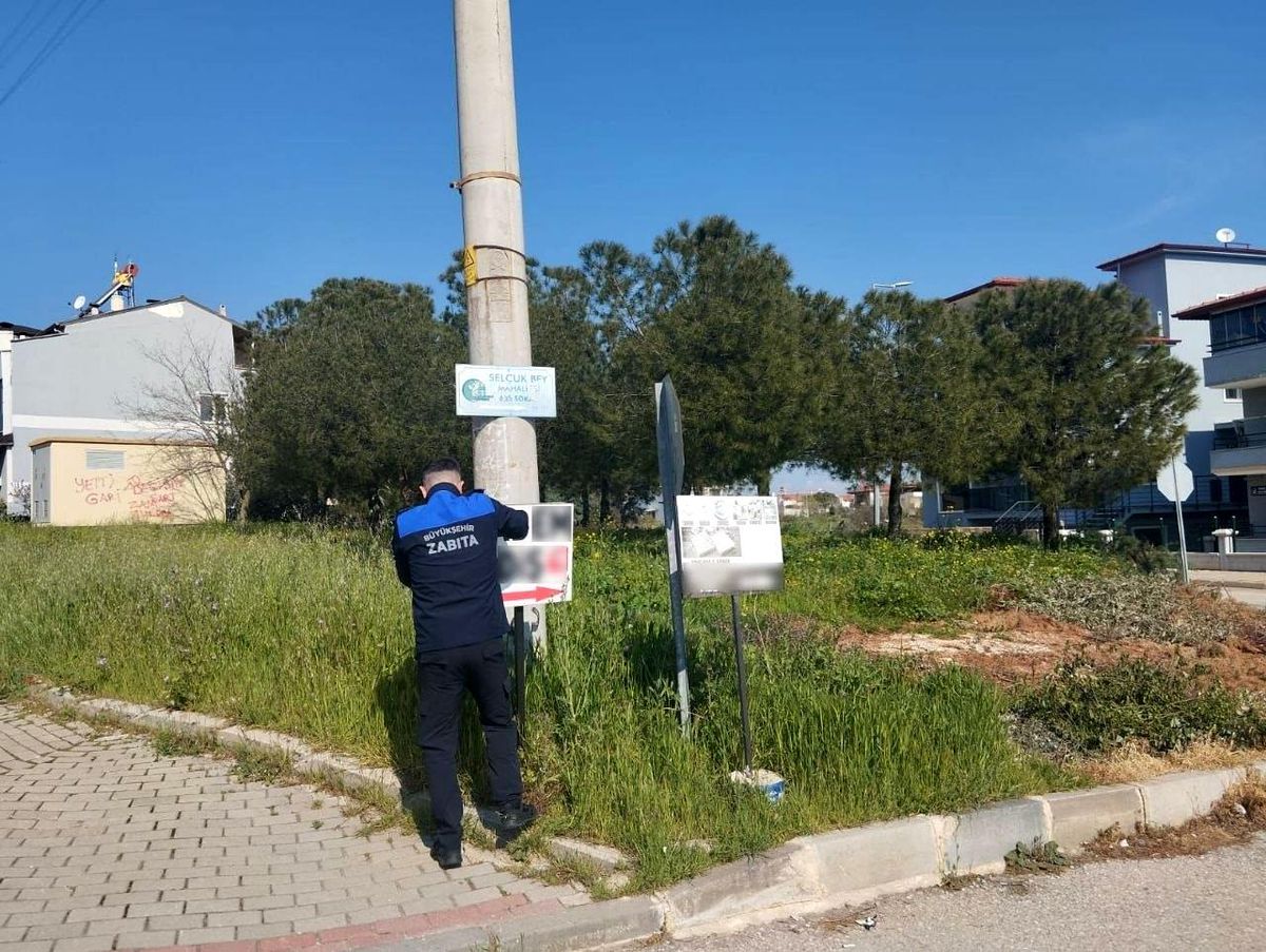 Denizli\'de kaçak reklam panoları tek tek kontrol ediliyor