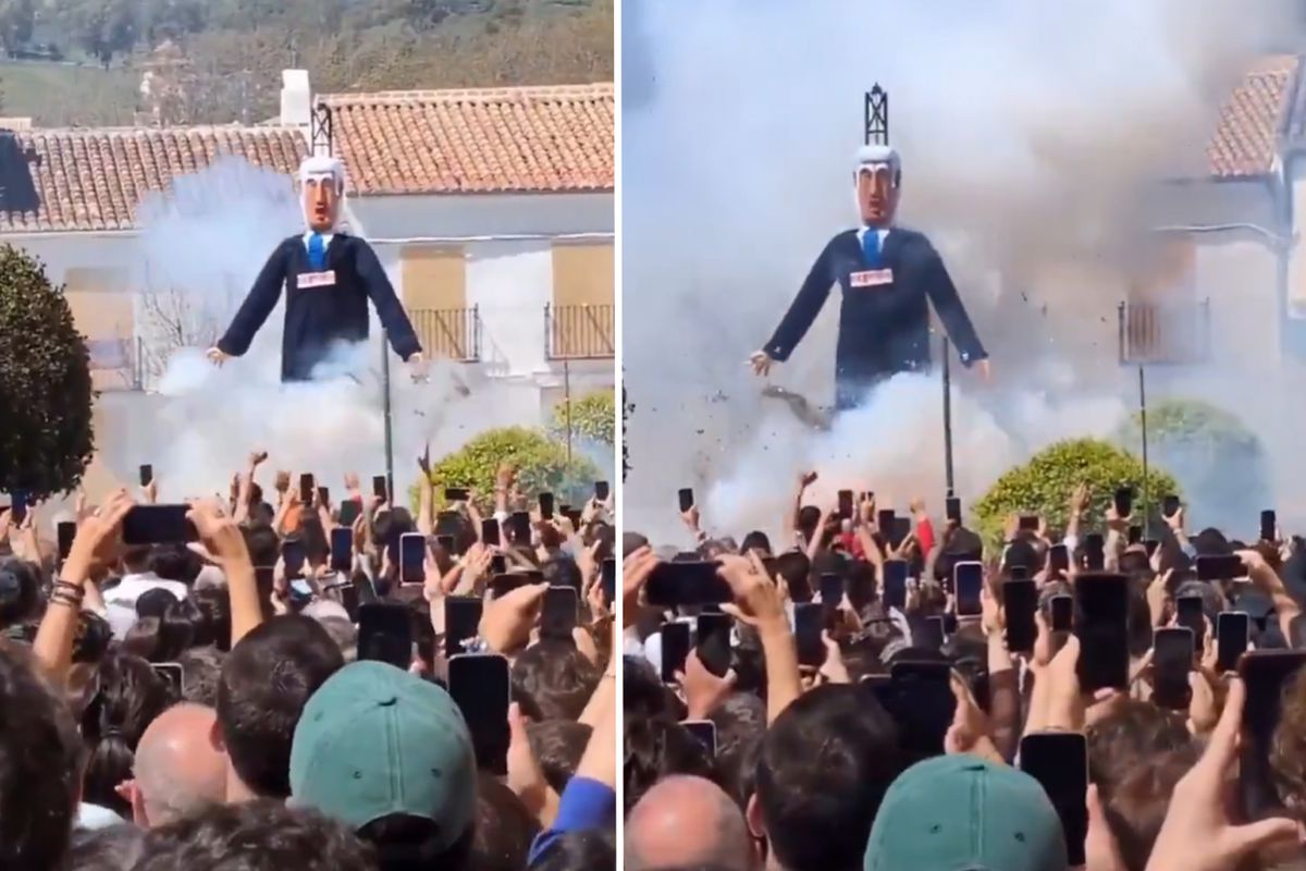 İspanya’da festivalde Netanyahu kuklası yakıldı