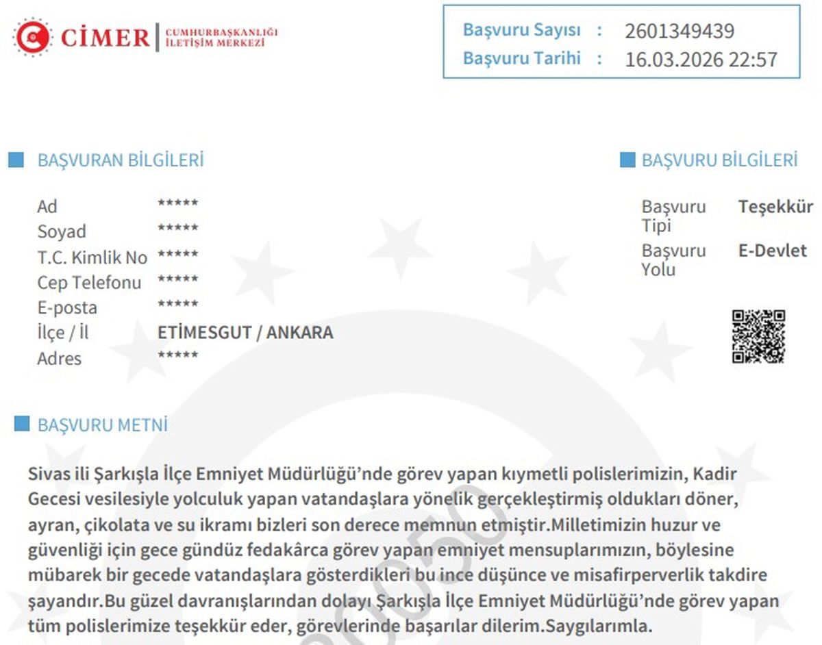 Polis Günü\'nde Teşekkürler