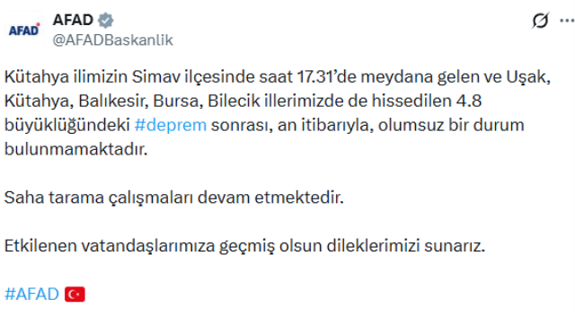 Kütahya'da korkutan deprem! Çevre illerde de hissedildi