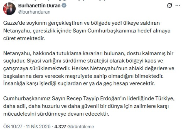 Netanyahu'nun küstah çıkışına Türkiye'den zehir zemberek tepki