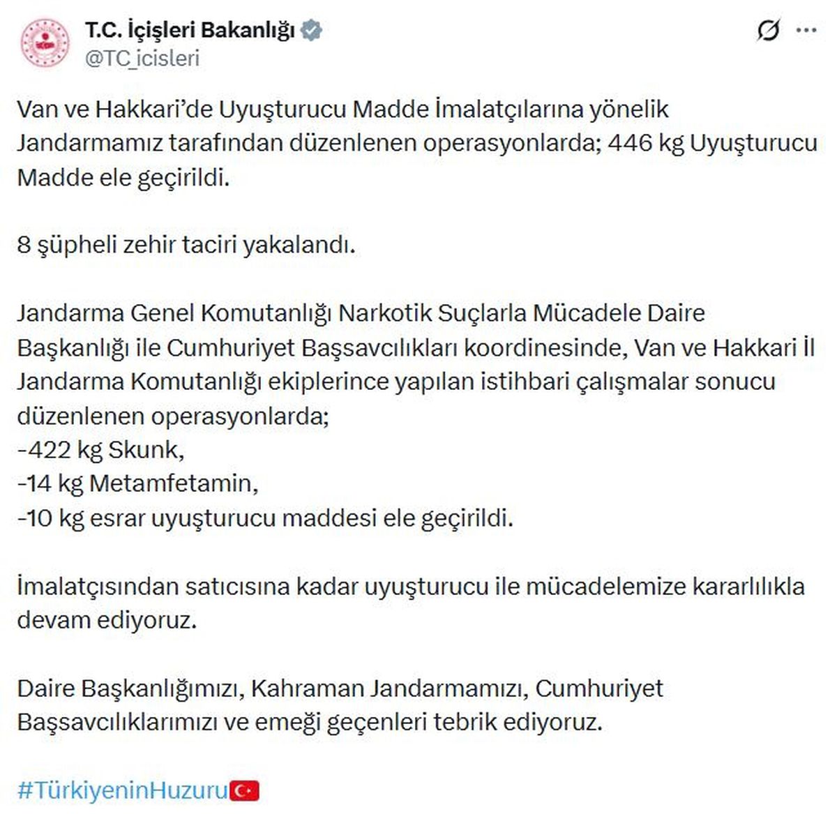 Van ve Hakkari\'de Uyuşturucu Operasyonu