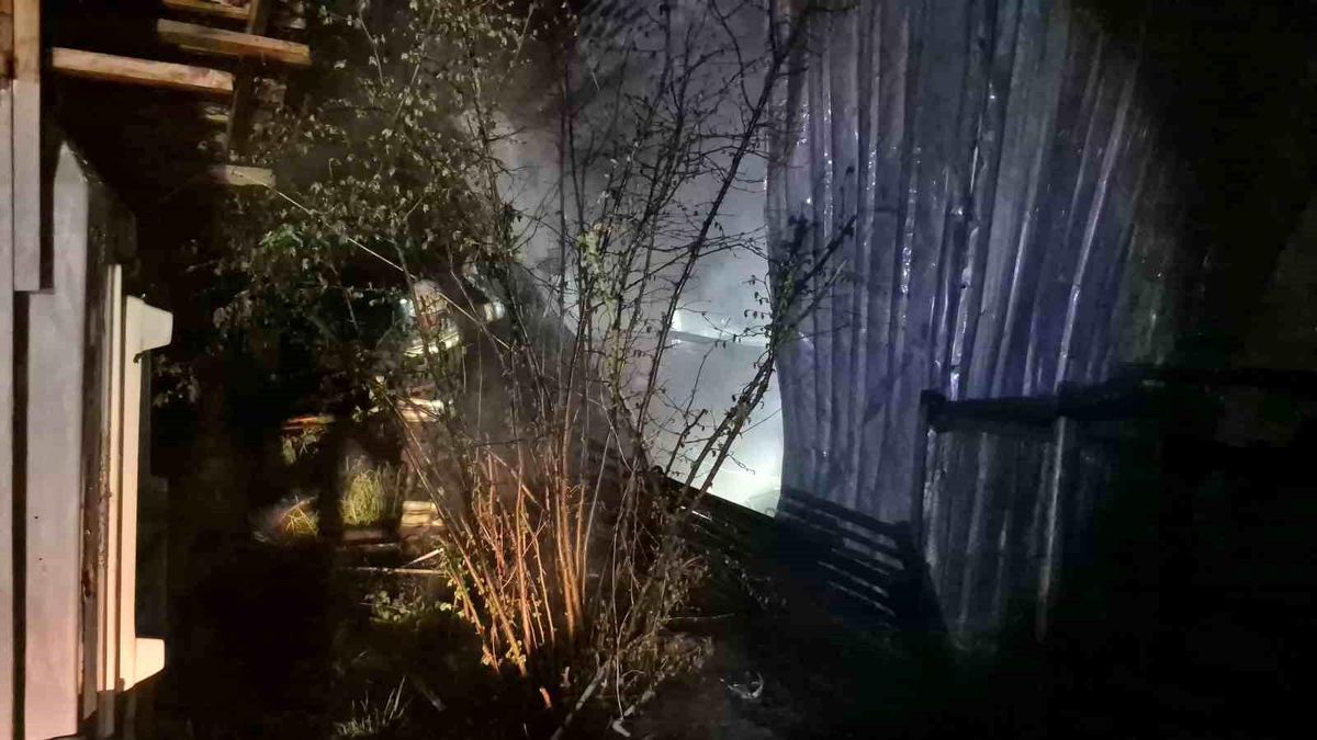 Düzce\'de bir evde yangın çıktı: Alevler geceyi aydınlattı