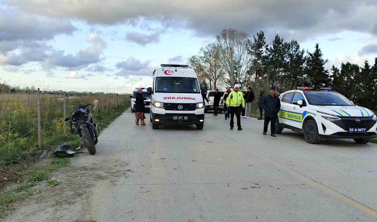 Bafra\'da Motosiklet Kazası: 1 Yaralı