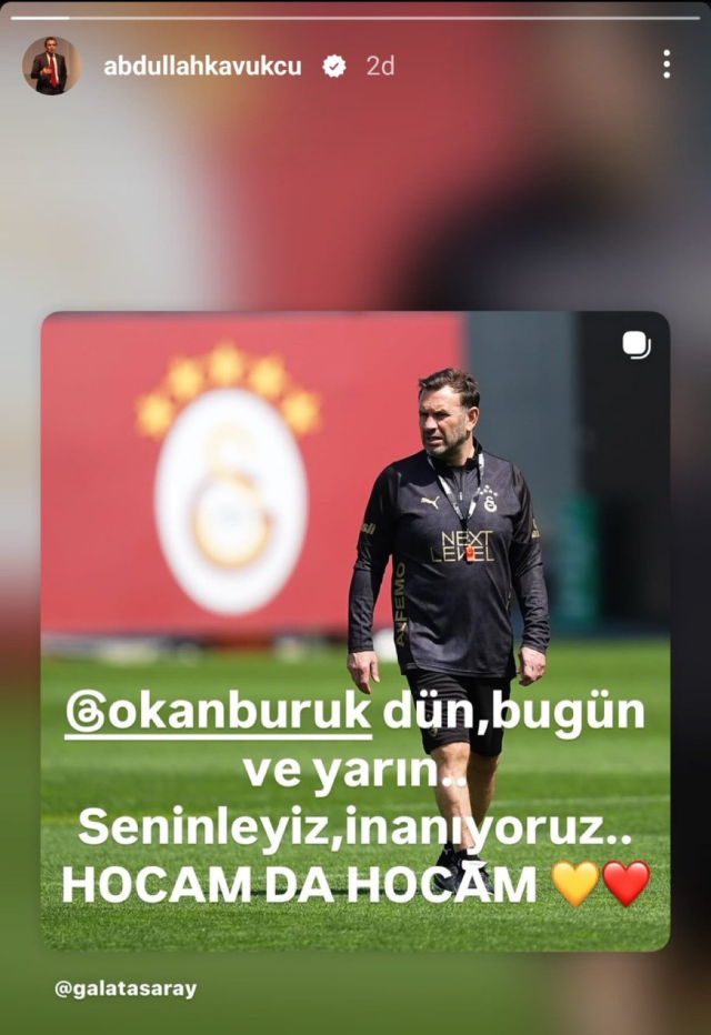 Galatasaray'dan Okan Buruk'a destek