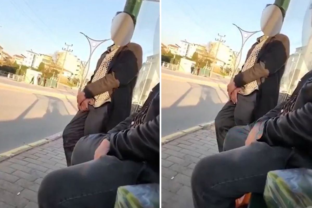 Otobüs durağındaki sapık kamerada