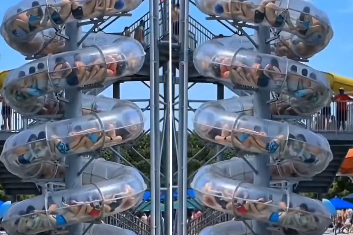 Çin’de aqua parkta korku dolu anlar: Kaydırakta mahsur kaldılar