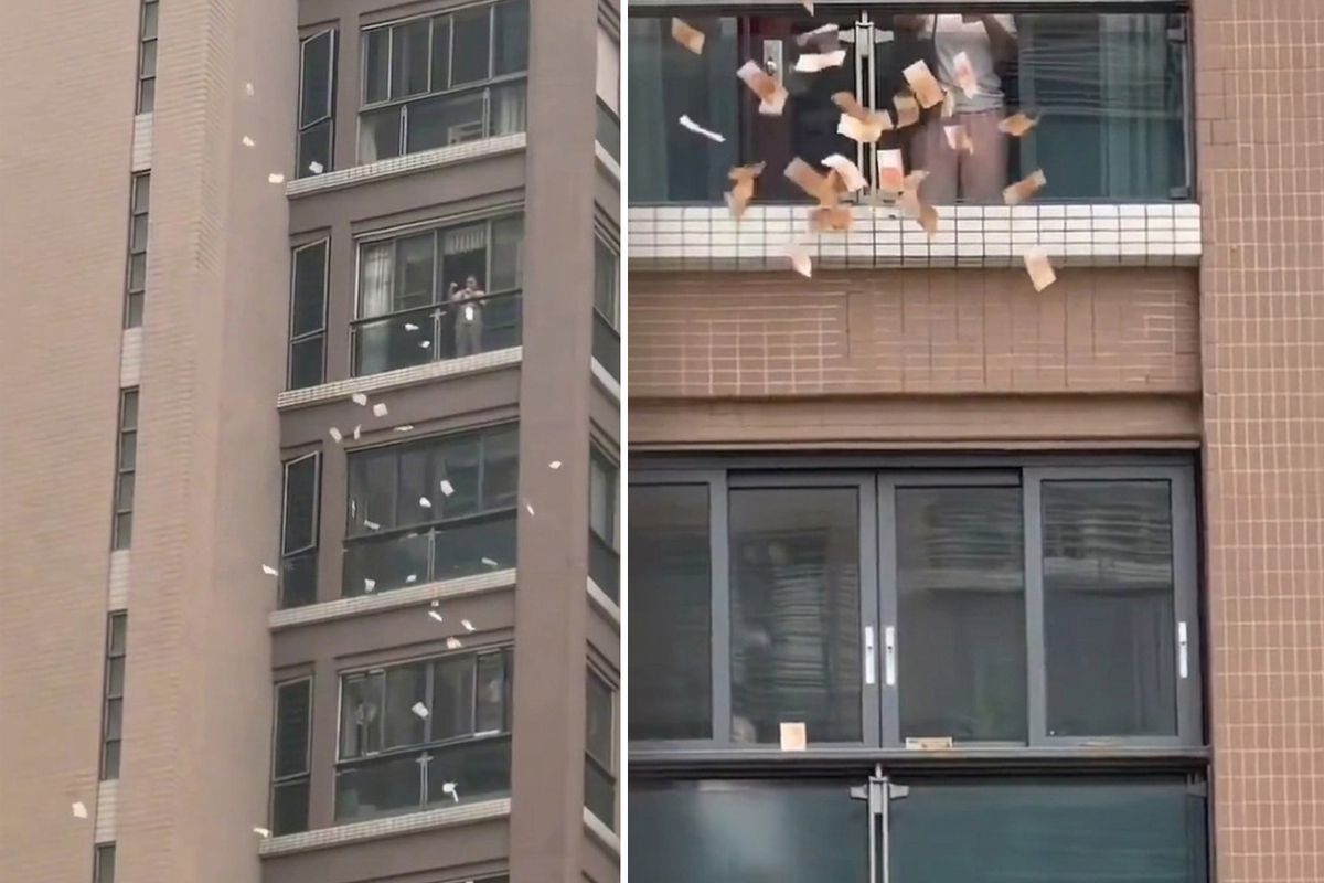 Gökten servet yağdı: Pencereden aşağı milyonları savurdu