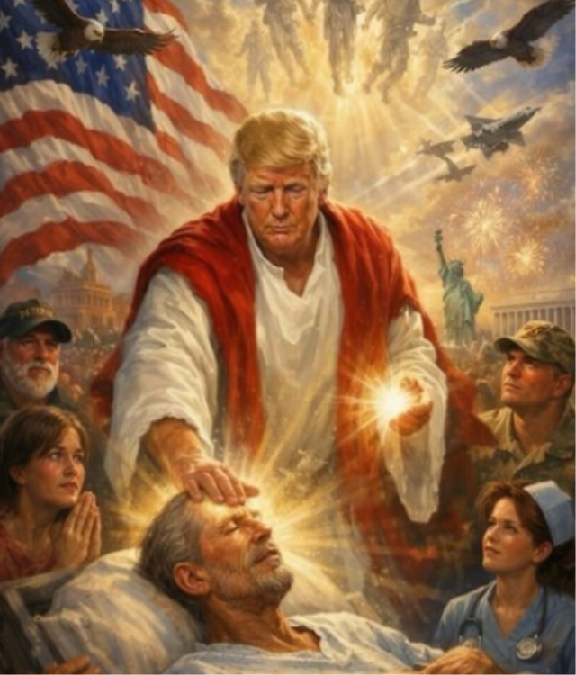 Trump, kendisinin Hazreti İsa gibi tasvir edildiği görseli sildi