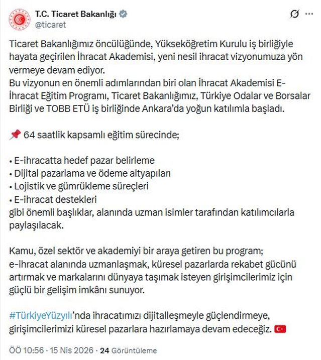 E-İhracat Eğitim Programı Başladı