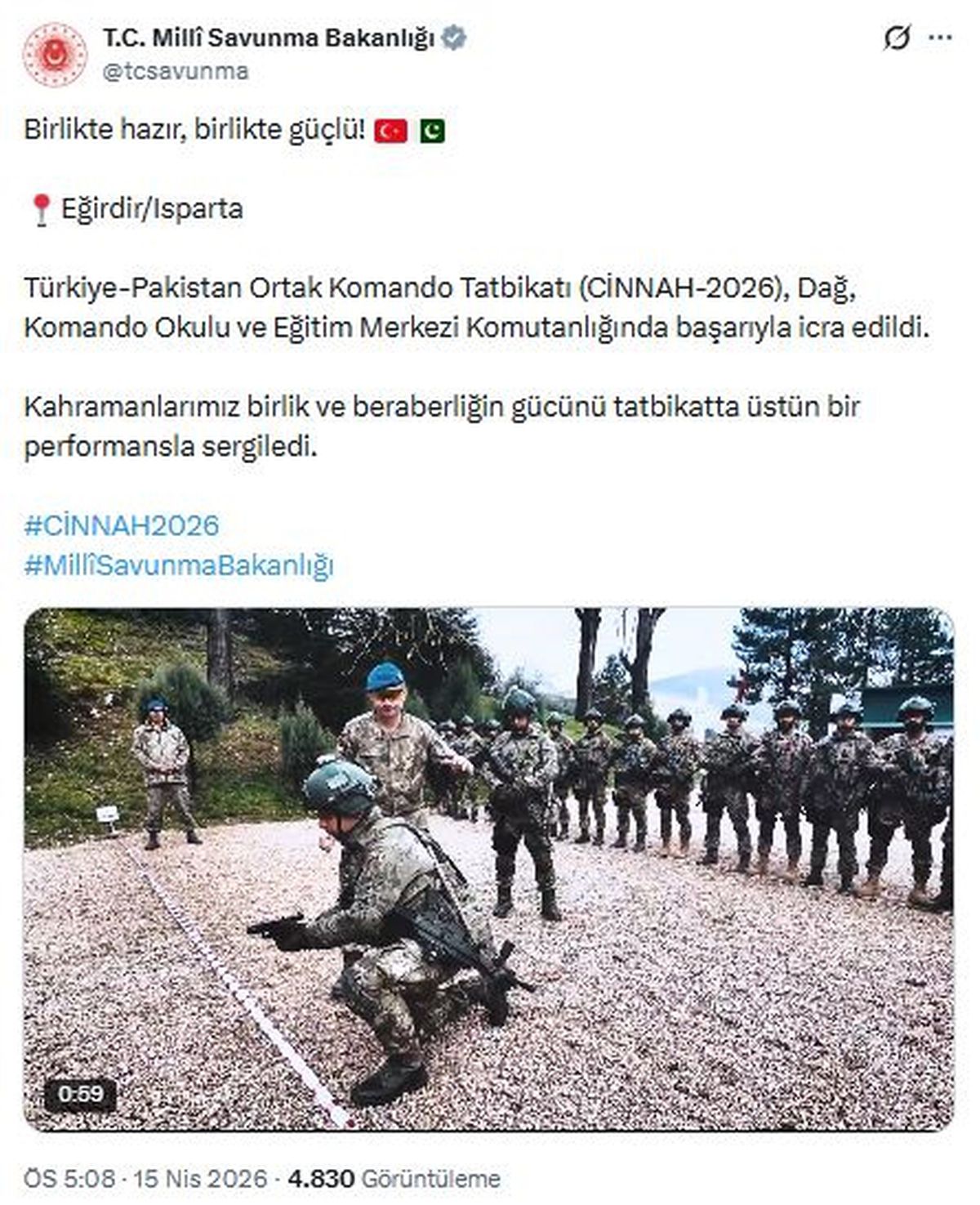 Türkiye-Pakistan Ortak Tatbikatı Başarıyla Gerçekleşti