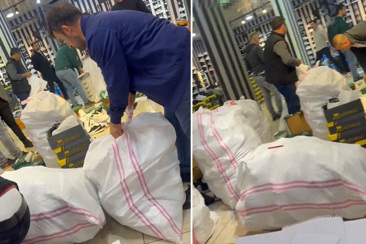 Taksim’de sahte ayakkabı baskını! Görüntüleri 100 bin takipçili hesabından yayınladı