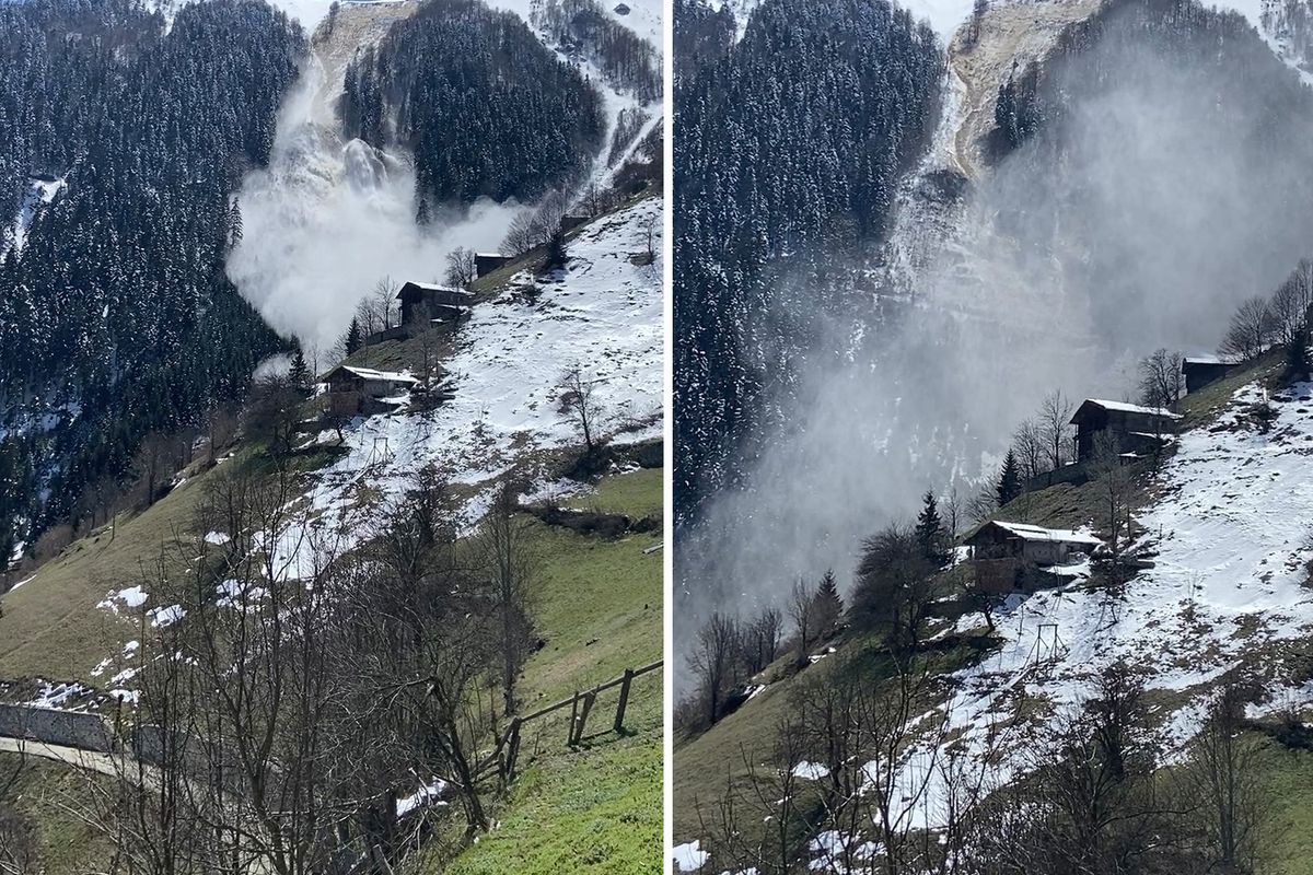 Trabzon\'daki çığ anı cep telefonu kamerasına yansıdı